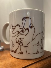 Taylor & Ng VTG 1979 Win Ng Japan Iconic Naughty Brown Bears Mug Signed Fun
