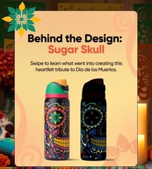 Owala “Freedom Kiss” 32 oz sugar skull bottle – Glow-in-the-dark version