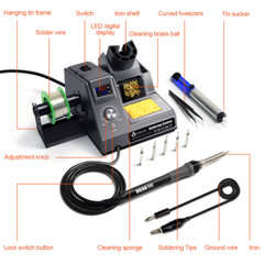 110V SMD Rework Soldering Iron Station Kit Desoldering Repair Tool LED Display