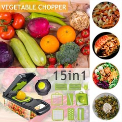 Peeler Cutter Slicer Dicer Chopper Kitchen Food Vegetable Salad Fruit 15 In 1