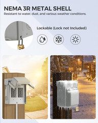 Outdoor Outlet Box, Waterproof Outdoor Electrical Outlet Box, Dual 20 Amp WRTR G