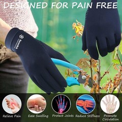 2 Pairs Compression Full Finger Arthritis Gloves, Copper Glove with Touch Screen