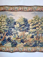 5.8ftx4.6ft Tapestry French Woven Pastoral Landscape Wall Hanging Wall Art Verd