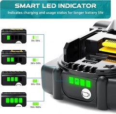 2 Pack For Makita 18V 3.0Ah LXT Lithium-Ion BL1830B BL1850B BL1860B Battery LED