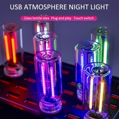 1PCS Touch Control Car USB Blue LED Light Atmosphere Night Light Dimmable New