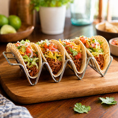 3-Piece Stainless Steel Taco Holder Stand Set Holds 12 Tacos Total Taco Tuesday