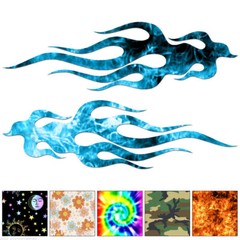 Flames Fire Pair – Decal Sticker – Multiple Patterns & Sizes – ebn7276