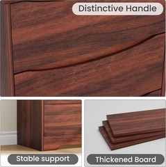 3 Drawer Dresser for Bedroom, Wooden Dresser with Deep Storage & Wide Top