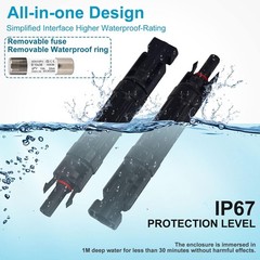 10/15/30A In-line Waterproof Solar Panel Cable PV Connectors Fuse Holder Socket