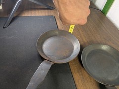Vintage Steel Crepe Omelette Frying Pan 6.5″ Made in France 16 Lot of 2