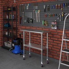 Stainless Steel Work Table With Wheels ()