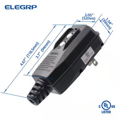 4.67 In. 15 Amp Manual Reset 2 Prong Portable GFCI Replacement Right Angle Plug