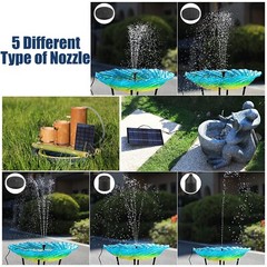 Solar Power Fountain Submersible Floating Water Pump Bird Bath Pond Garden Pool
