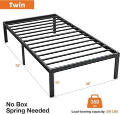 Metal Queen King Full Size Bed Frame Bedroom Sturdy Steel Slat Support Bedstead
