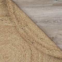 Rug Round Jute Reversible 100% Natural Braided Home Decor Rustic Look Rug