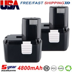 2Pac 4.8Ah for Hitachi EB1414S 14.4V Battery EB1412S BCL1830 EB14B EB14S 4800mAh