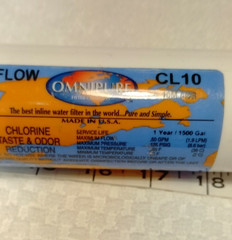 Omnipure In-line Chlorine Taste and Odor filter CL10RO T-33