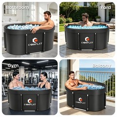 133 Gal XL Ice Bath Tub for Adults – Foldable Cold Plunge with Cover