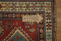 Pre-1900 3×8 Antique Oriental Runner Wool Runner Rug in Multicolor
