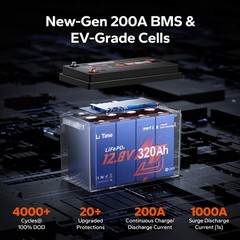 Refurbished LiTime 12V 320Ah mini Self Heating Bluetooth Lithium Battery For RV