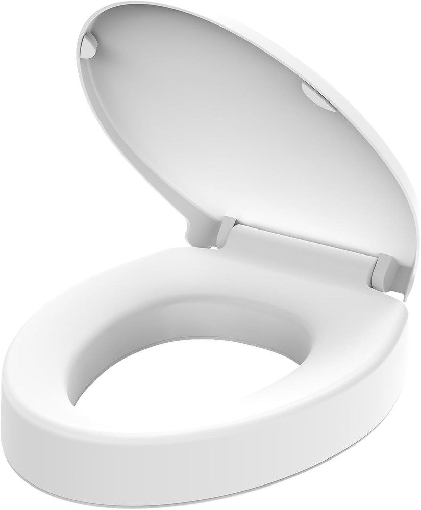 Raised Elongated Toilet Seat 18.5 for Seniors – Soft Close – Sturdy