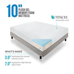 LUCID 6, 8, 10, and 12 Inch Gel Memory Foam Mattress – Twin Full Queen and King