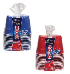Solo SQ1830 Plastic Red/Blue Everyday Disposable Party Cups 18 oz.