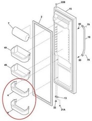 Lower Door Bin ( 2 Pieces ) Compatible with Frigidaire Refrigerator 240323002