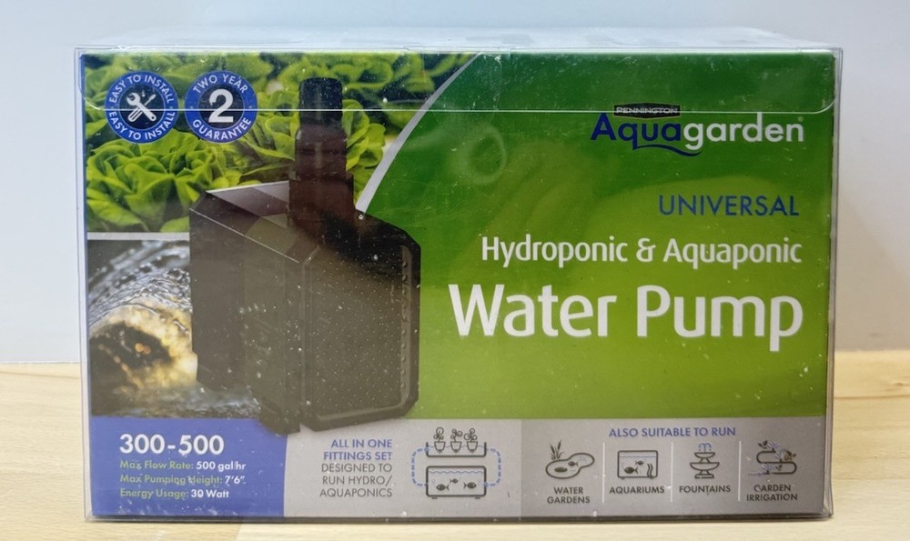 New Aquagarden Universal Hydroponic & Aquaponic Water Pump 300-500 Gal/Hr.