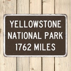 Yellowstone National Park Customized Distance Sign Metal Vintage Sign Replica