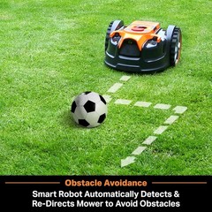 LawnMaster OcuMow™ VBRM601YCM Perimeter Wire Free Robot Lawn Mower Cuts Small