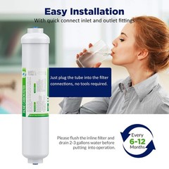 50 Pack 10″x2″ T33 Inline Post Carbon Polishing Water Filter 1/4″ Quick Connect