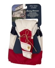 Tommy Bahama 2 Pk AMERICAN FLAG PLEATED FAN BUNTING 4th of July EMBROIDERD STARS