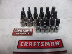 NEW CRAFTSMAN HEX SOCKET BIT SAE METRIC 1/4″, 3/8″, OR 1/2″ CHOOSE SIZE OR SET
