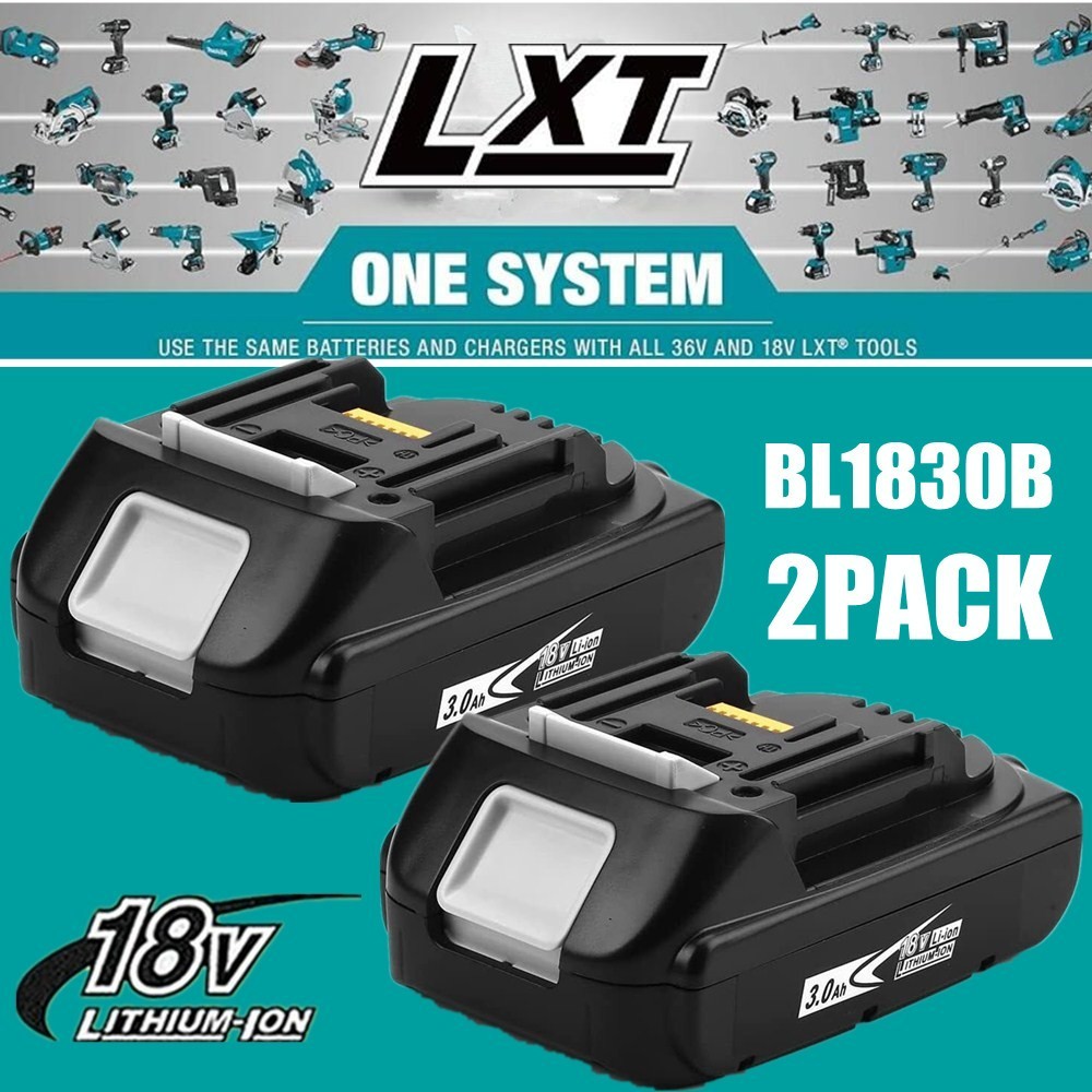 2 Pack For Makita 18V 3.0Ah LXT Lithium-Ion BL1830B BL1850B BL1860B Battery LED