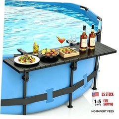Swim Up Bar Table for Above Ground Pools – 49.4″×9.6″ Galvanized Iron Black