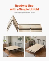 Uimoso Twin Size Bunkie Board 0.4″ Foldable Bed Board Slats w/ Connection 8 Pcs