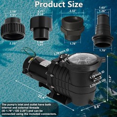Hayward 1.5HP Swimming Pool Pump In/Above Ground with Motor Strainer Basket