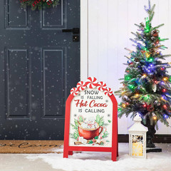24.25 In. H Christmas Wooden Peppermint Easel Porch Decor