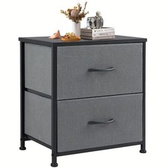 2 Drawer Dresser Nightstand Pack Of 2 Bedroom Storage Organizer Cabinet Fabric