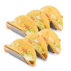 US 2 Food Grade Stainless Steel Taco Holder Stand Truck Tray Style Oven Safe