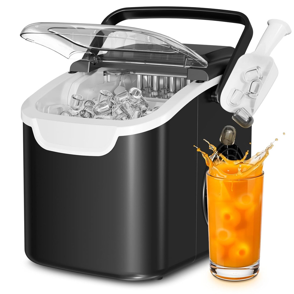 Antarctic Star Countertop Ice Maker Machine, 8 Cubes in 6 Mins, 26.5 Lbs/Day, Se