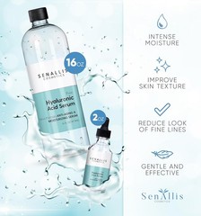 Hyaluronic Acid Serum 16 fl oz And 2 fl oz, Made From Pure Anti Aging/Wrinkle