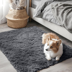 2×3 Machine Washable Small Bedside Rug, Soft Fluffy Shaggy Entryway Throw Rugs f