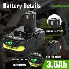 2 PACK 4.0Ah For RYOBI 18V Battery One Plus Compact Lithium-Ion P190 P192 new