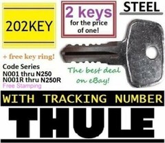 2 THULE Replacement Key Ski Roof Car Rack Lock Bicycle Hauler Carrier Surf Kayak