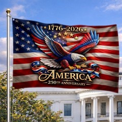 250 Years Anniversary Freedom 4th July Eagle US Flag (24*36 /36*60/ 48*72 Inch)