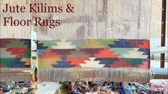 Tribal Jute Wool Kilim Rug Living Room Reversible Colorful Handmade Area Rug Mat
