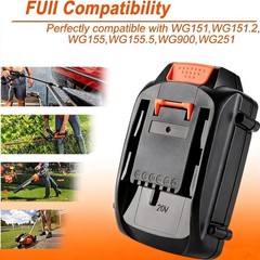 2PACK 8.0Ah For WORX 20V 8AH MAX Extend Lithium-Ion Battery WA3525 WA3575 WA3520