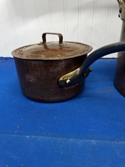 Williams Sonoma Mauviel Copper Stock Pot 12Qt & 2qt Sauce Pan Both With Lids!!